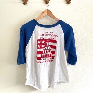 Vintage Todd Rundgren Ian Hunter John Anderson 1980 Tour Shirt Raglan Jersey